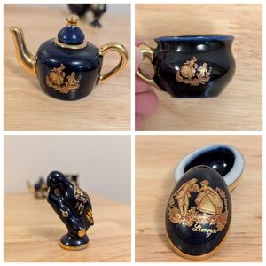 Limoges Cobalt Miniatures 4-piece